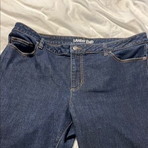 Lands' End Blue Mid Rise Straight Leg Jeans 18tall